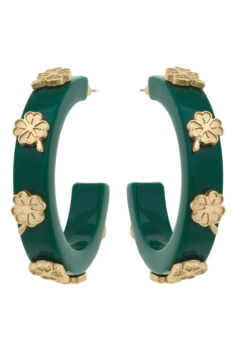 Shamrock Resin Hoop Earrings - FINAL SALE | CANVAS