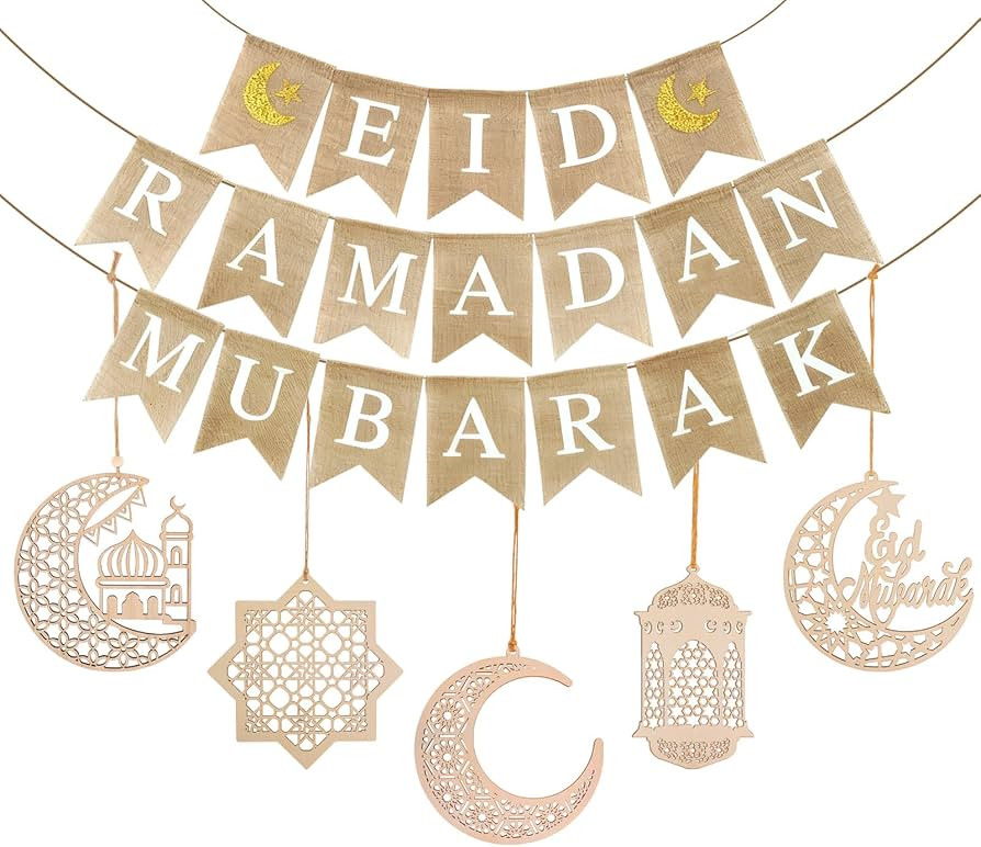 Ramadan Decorations for Home, 24PCS Eid Mubarak Decorations - Ramadan Mubarak Banner Decor, Woode... | Amazon (CA)