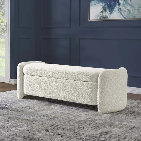 Nebula Boucle Upholstered Bench | Wayfair North America