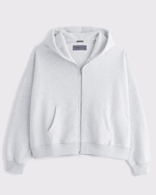 Cropped Essential Full-Zip Hoodie | Abercrombie & Fitch (US)