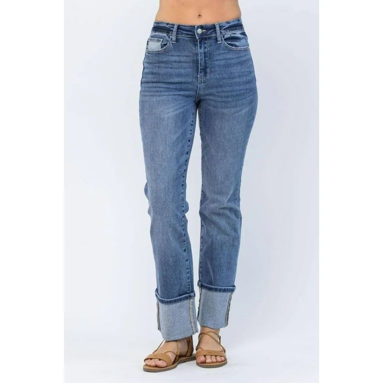 Judy Blue Wide Cuff Jeans | Walmart (US)