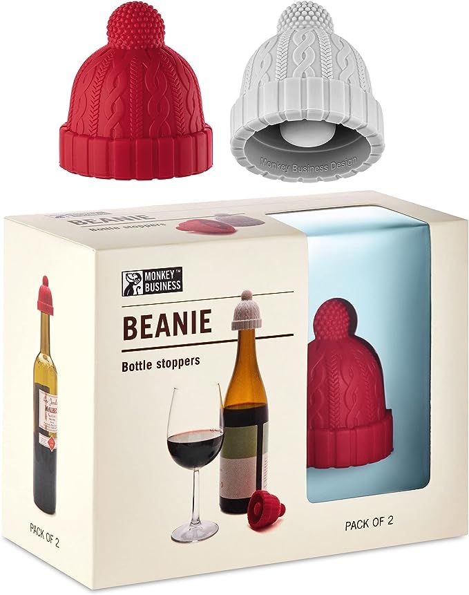 Monkey Business Beanie Wine Stopper | 2 Wine Stoppers in 1 Pack | Cute Wine Accessories | Fun Kit... | Amazon (US)