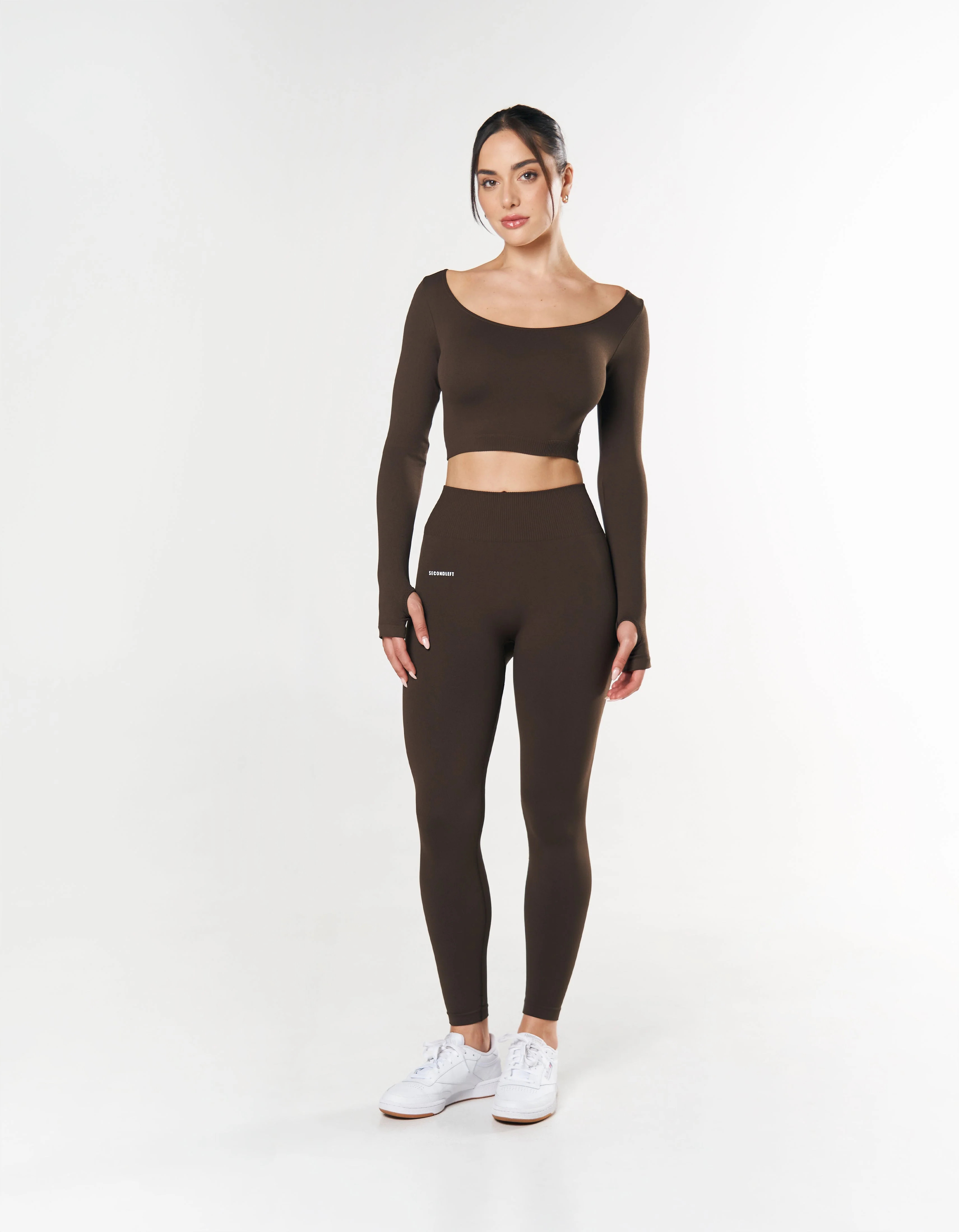 Seamless Scoop Long Sleeve - Espresso | SECONDLEFT 