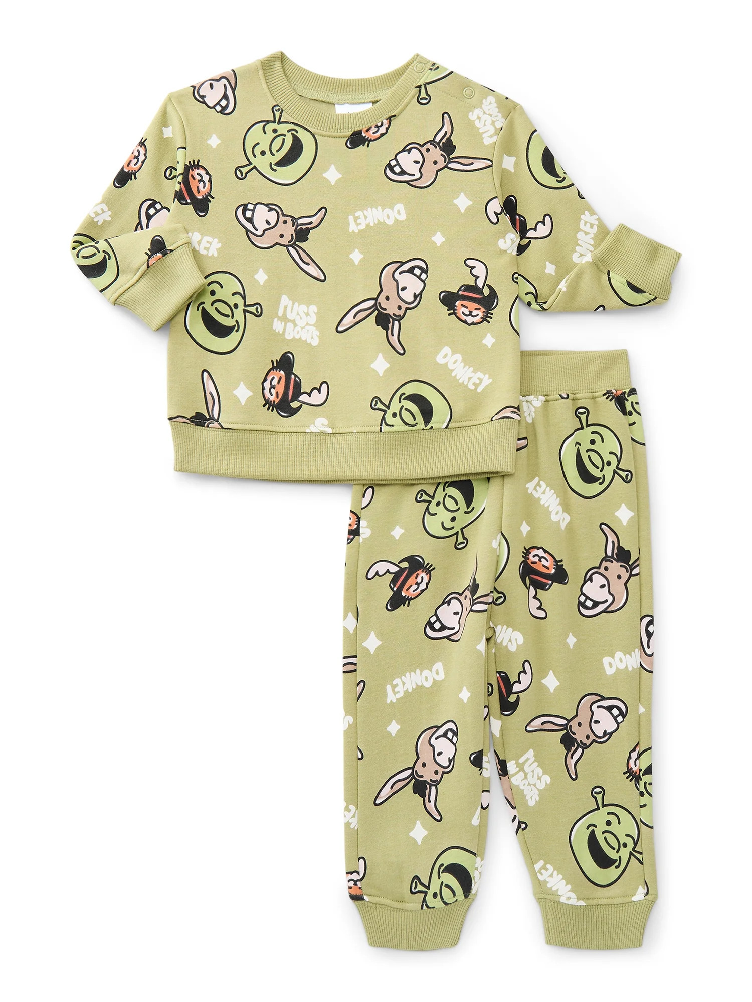 Shrek Baby Boys Fleece Crewneck Top and Pants Set, Sizes 0M-24M | Walmart (US)