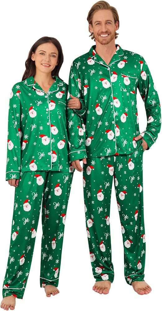 Christmas Pajamas for Adult Women Men Button Down Pjs Couples Pijamas Matching Sets Holiday Sleep... | Amazon (US)