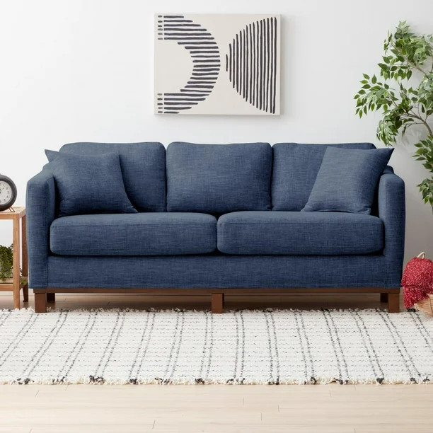 Gap Home Upholstered Wood Base Sofa, Navy - Walmart.com | Walmart (US)