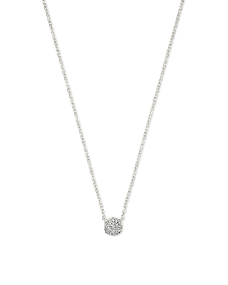 Davie Sterling Silver Pave Pendant Necklace in White Diamond | Kendra Scott | Kendra Scott