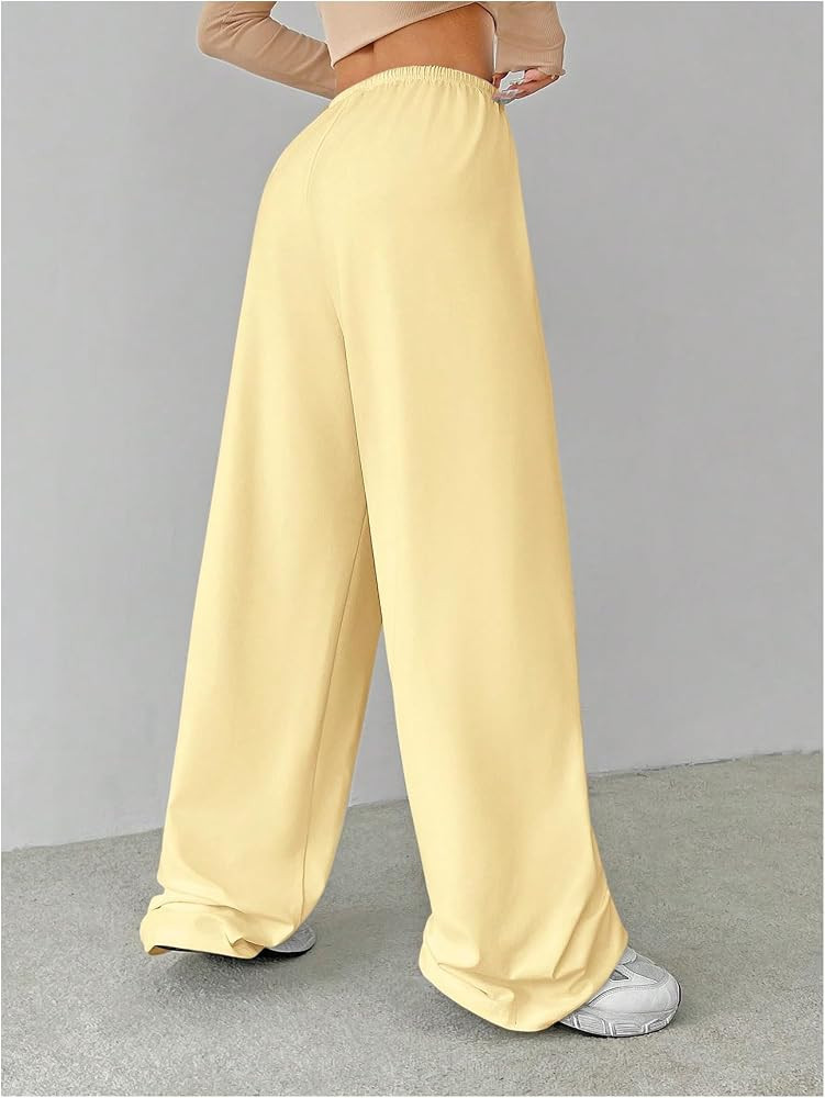 Verdusa Women's Loose Wide Leg Sweatpants Elastic Drawstring Waist Casual Long Pants | Amazon (US)
