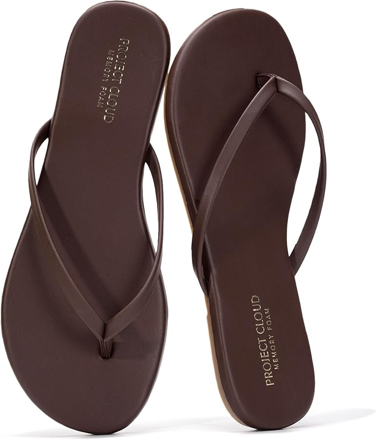 Project Cloud Flip Flops for Women - Memory Foam Flats Summer Sandals for Women - Lightweight Wom... | Amazon (US)