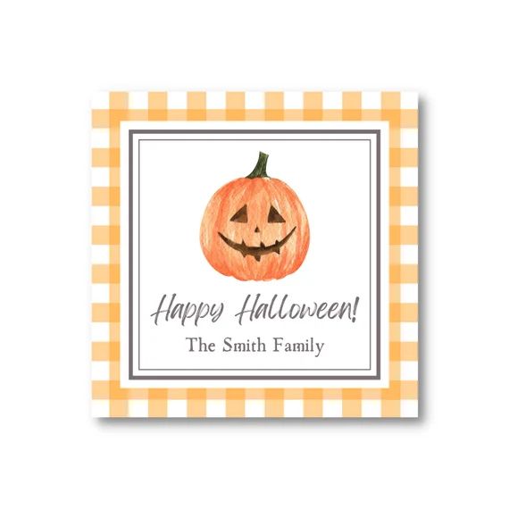 Pumpkin Halloween Gift Tags  Custom Digital Printable  - Etsy | Etsy (US)