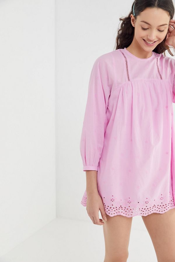 UO Beatrice Eyelet Babydoll Romper | Urban Outfitters (US and RoW)