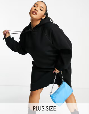 COLLUSION Plus hoodie dress in black | ASOS (Global)