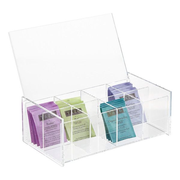 8-Compartment Acrylic Tea Box | The Container Store