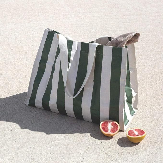 Carryall Beach Bag | The Vacay Olive Stripe | Amazon (US)