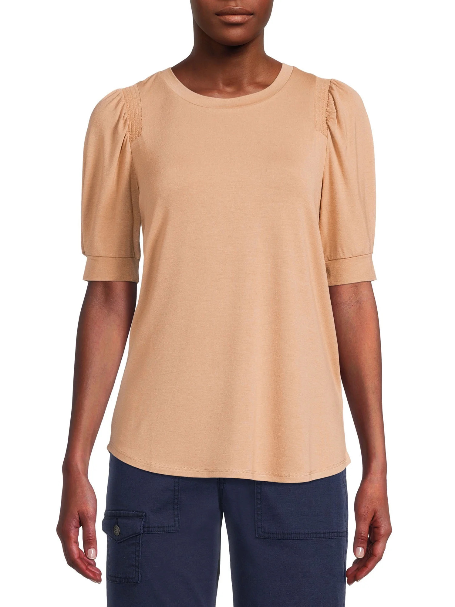 Time and Tru Women's Sheared Shoulder Top - Walmart.com | Walmart (US)