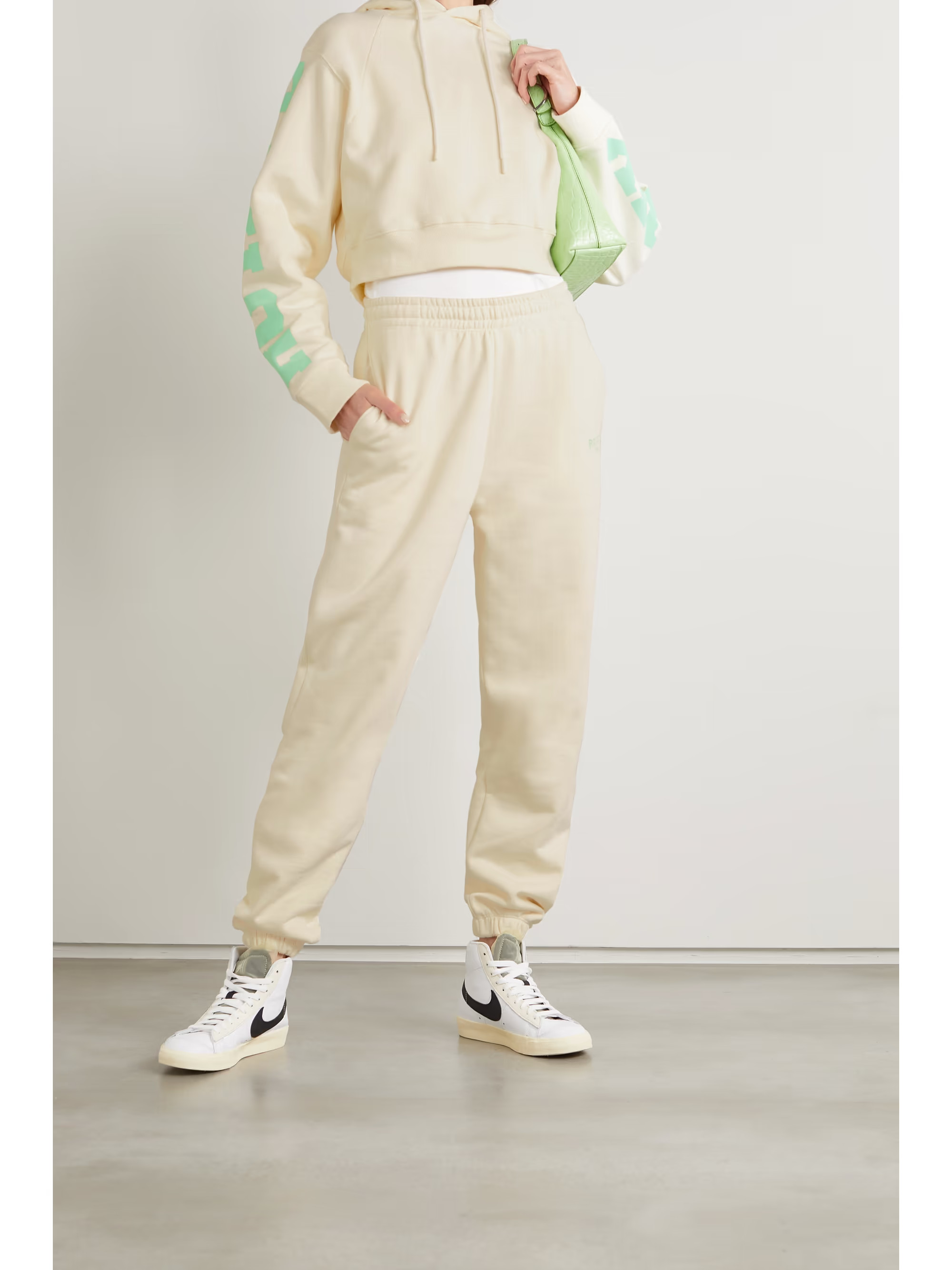 + NET SUSTAIN Sunday Viola cropped printed organic cotton-jersey hoodie | NET-A-PORTER (US)