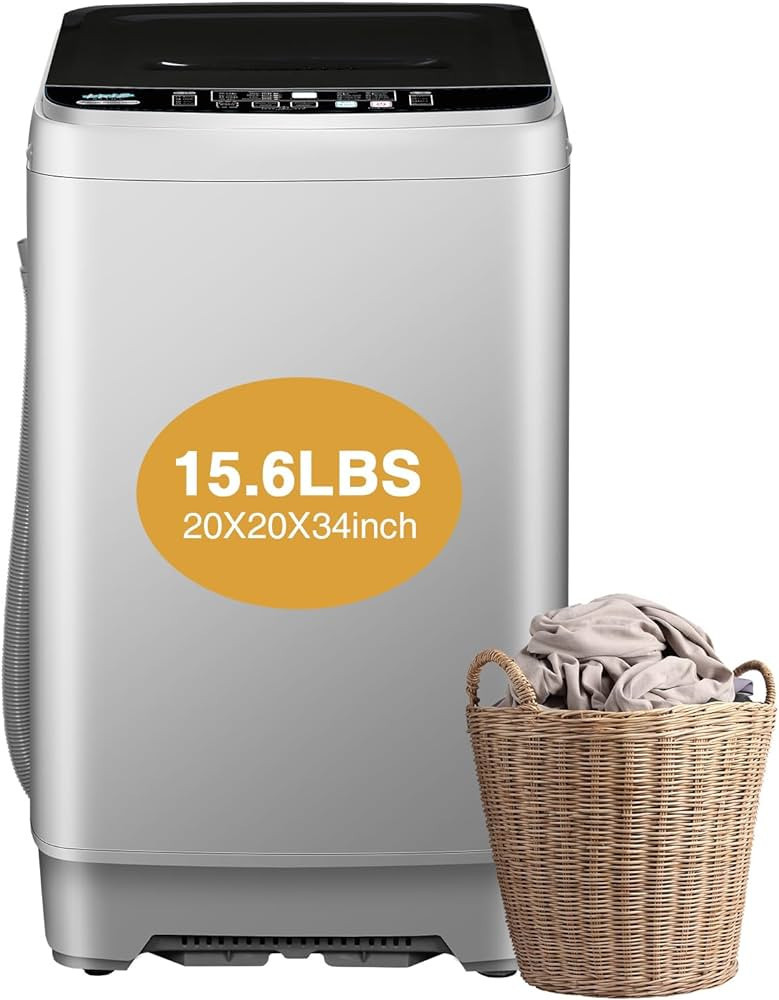 Full Automatic Washing Machine, AYCLIF 15.6 lbs Top Load Portable Washer with Drain Pump,10 Wash ... | Amazon (US)