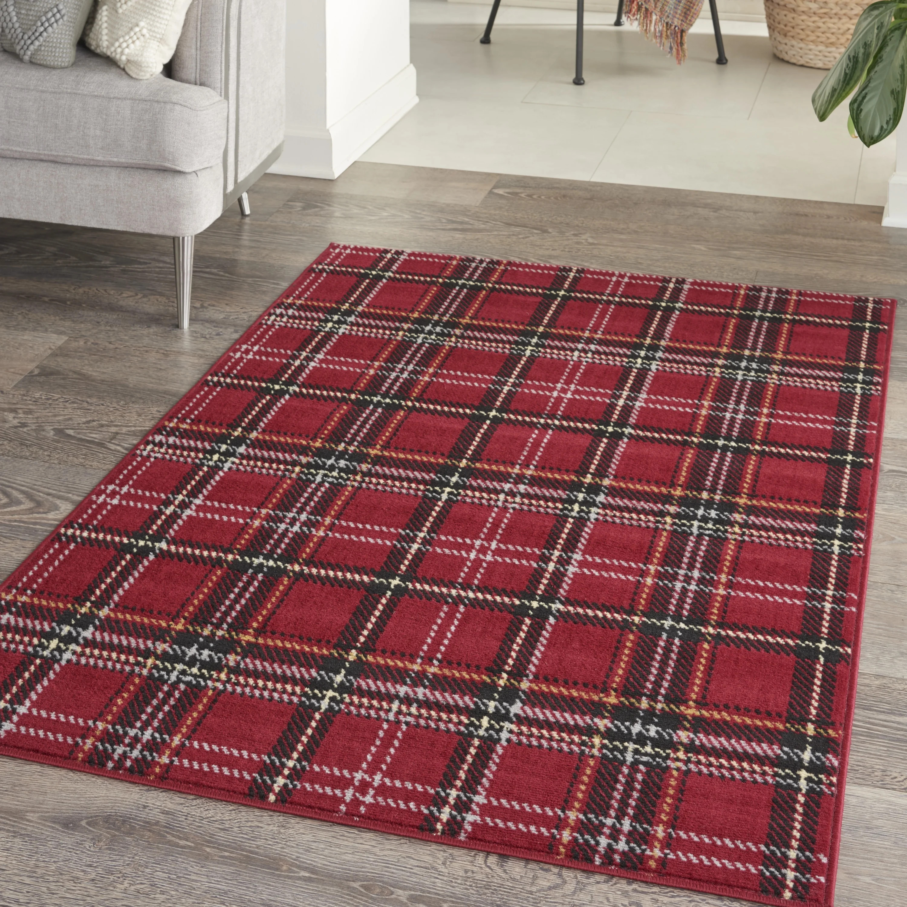 Nourison Grafix Plaid Red 3' x 5' Area Rug, (3x5) | Walmart (US)