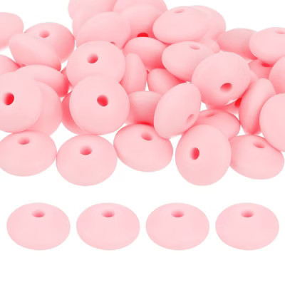 Unique Bargains Round Loose Silicone Beads for Keychain Jewelry Making 50 Pcs 0.47" Light Pink | Target