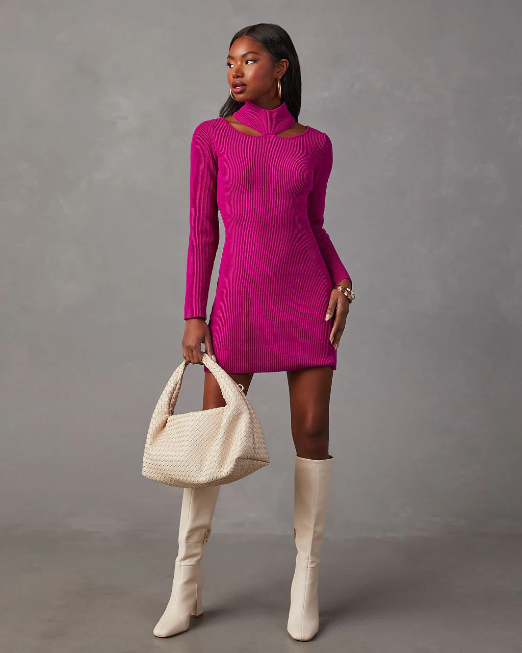 Lynn Cutout Turtleneck Mini Sweater Dress | VICI