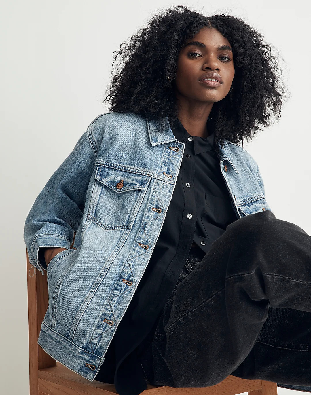 The Oversized Trucker Jean Jacket in Kelson Wash | Madewell