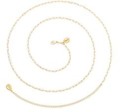 PEARLADA Minimalist Beach Bikini Body Chain 18K Gold Pearl Belly Chain Adjustable Shell Charms Tr... | Amazon (US)