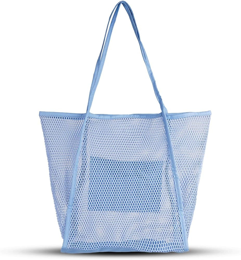 Covelin Updated Large Beach Tote Bag for 3 Towels, Womens Mesh Handbag Top-Handle Shoulder Bag Ho... | Amazon (US)