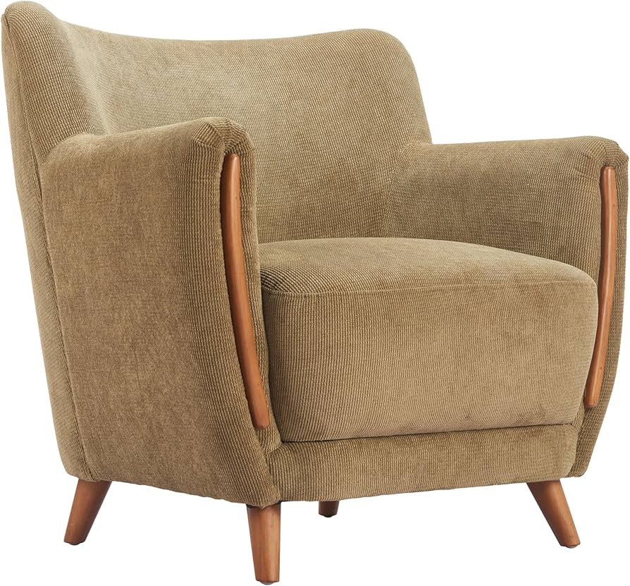 Zuo Hako Accent Chair Olive Green, Green Accent Chair, Modern Style, Corduroy, Velveteen Strips C... | Amazon (US)