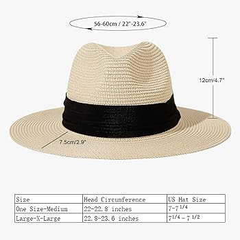 Lanzom Women Wide Brim Straw Panama Roll up Hat Fedora Beach Sun Hat UPF50+ | Amazon (US)