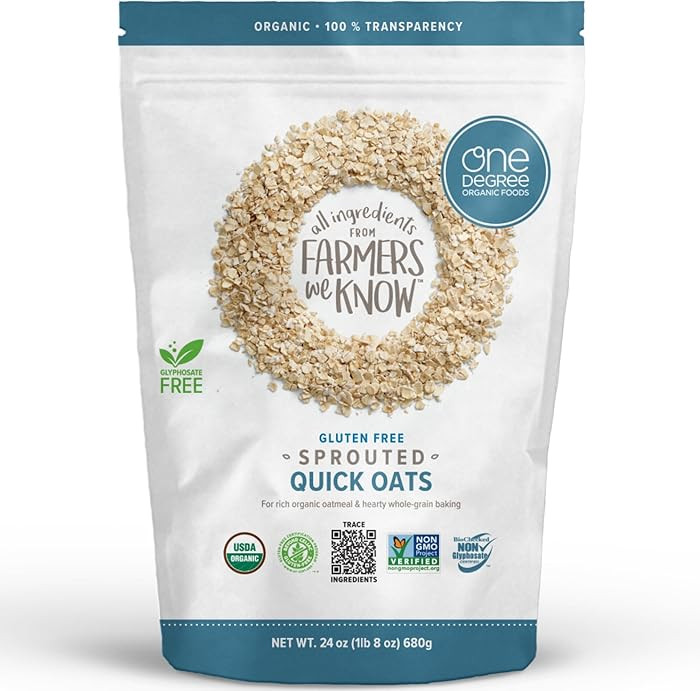 One Degree Organic Foods, Gluten Free, Sprouted Quick Oats, 24oz, 1 pack | Amazon (US)