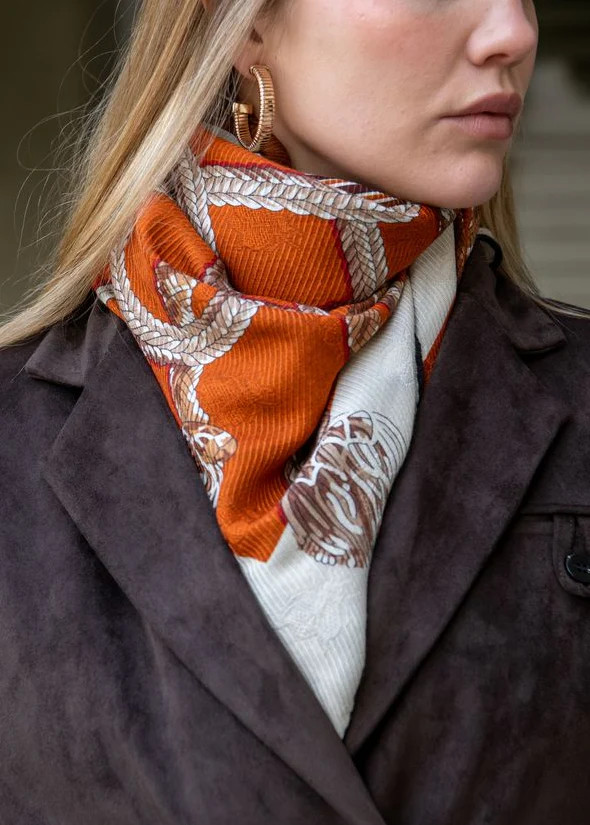 Ryder Double Sided Multicolor Equestrian Print Scarf | Benaar La