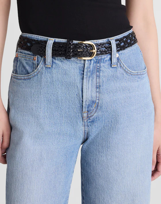 Open-Weave Wide Belt in Leather | Madewell