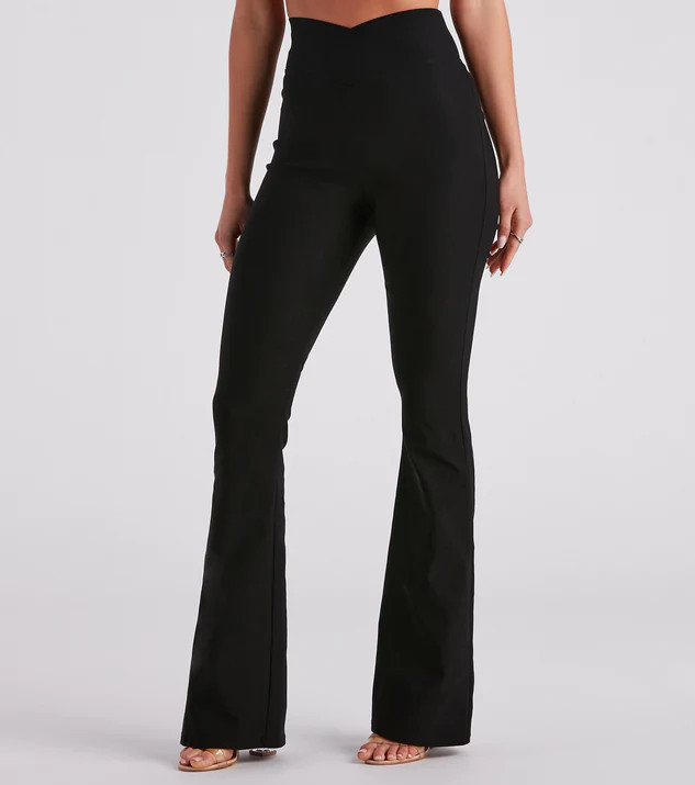 Cross The Line V-Waist Bootcut Ponte Pants | Windsor Stores