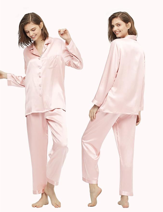 LilySilk Silk Pajamas for Women Pure Full Length Long 22 Momme 100% Mulberry Silk Luxury | Amazon (US)