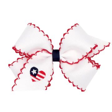 Embroidered Patriotic Grosgrain Bow | Classic Whimsy