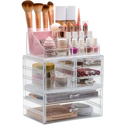 Sorbus Large Clear Makeup Organizer Case - 3 Piece Set | Target