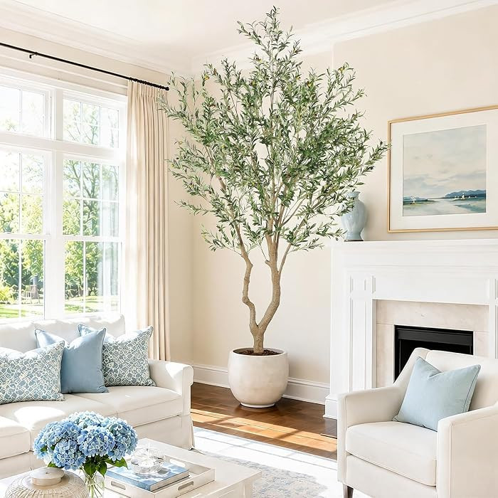 Tall Faux Olive Tree\uff0c10ft\uff08120in\uff09 Realistic Potted Silk Artificial Olive Tree\uff0c... | Amazon (US)