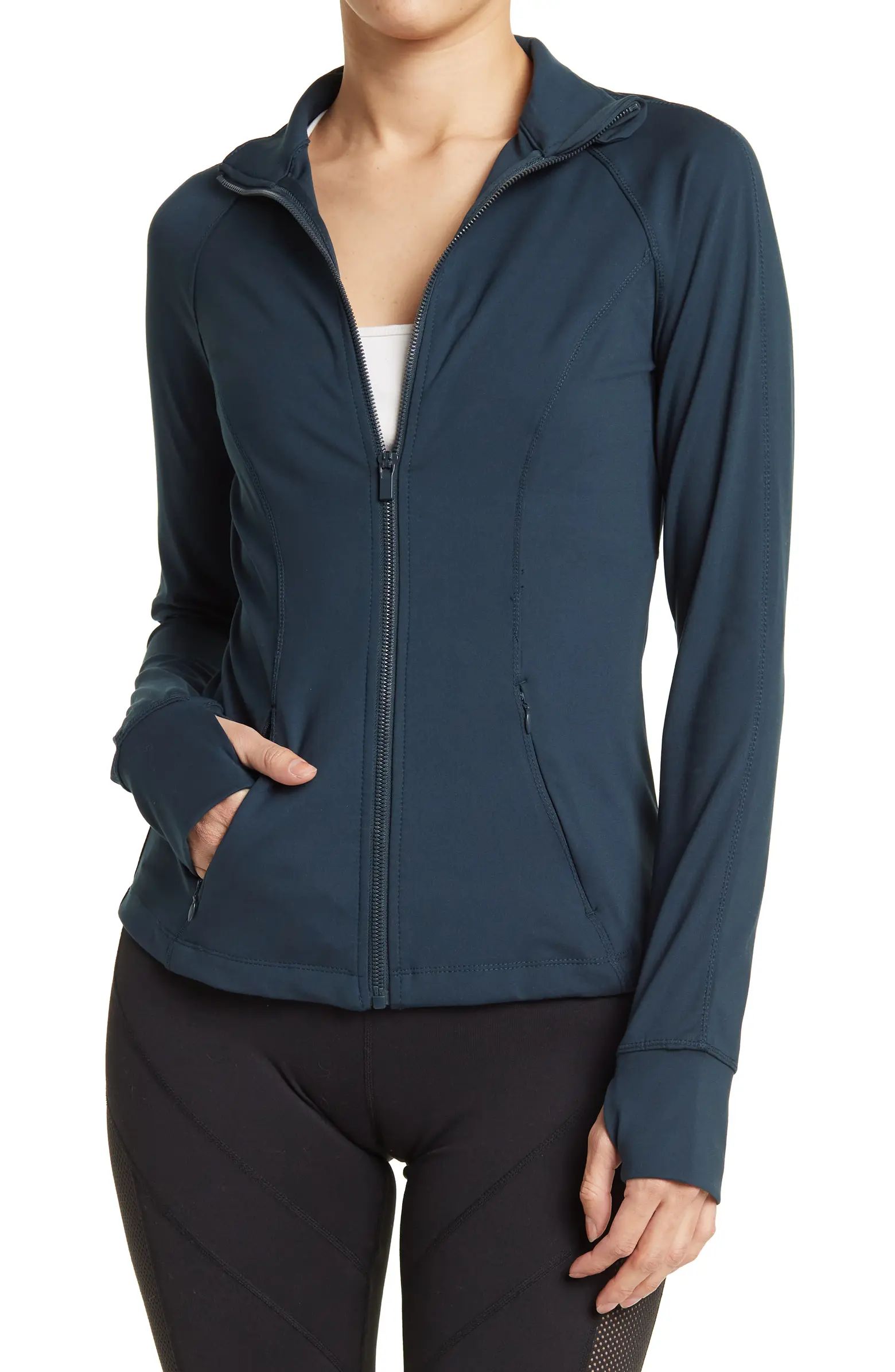 90 DEGREE BY REFLEX Lux Slim Fit Zip Pocket Performance Jacket | Nordstromrack | Nordstrom Rack