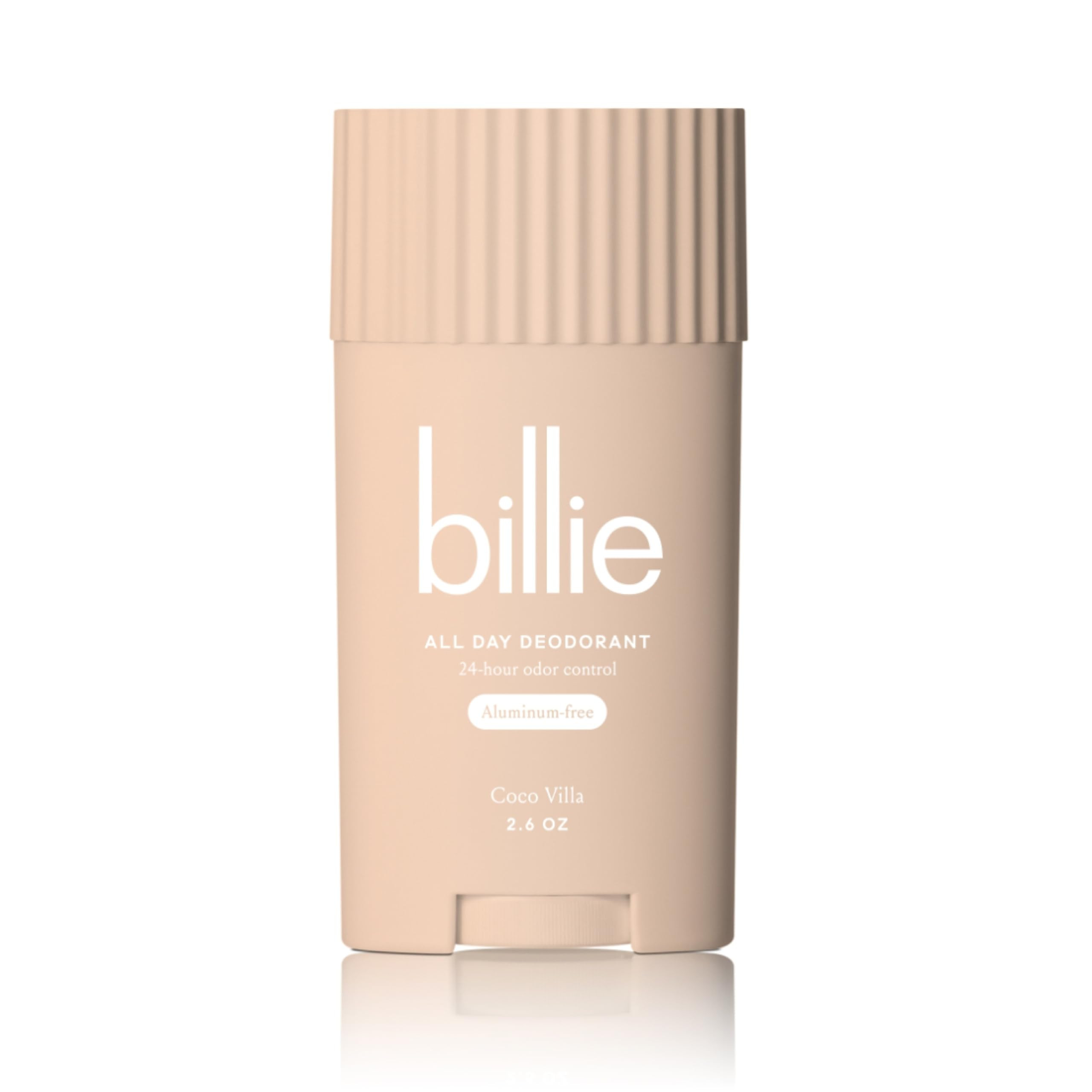 Billie All Day Deodorant, 24-hour Odor Protection, Aluminum-Free, Coco Villa, 2.6oz | Amazon (US)