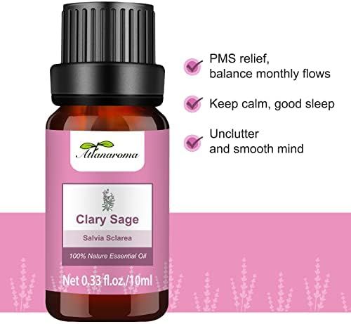 Ariaroma Organic Clary Sage Essential Oil, 100% Pure Natural Undiluted Therapeutic Grade Oil, Plant  | Amazon (US)