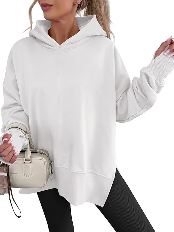 ANRABESS Womens Oversized Hoodies Long Sleeve Fleece Side Slit Hooded Sweatshirts Pullover 2026 F... | Amazon (US)