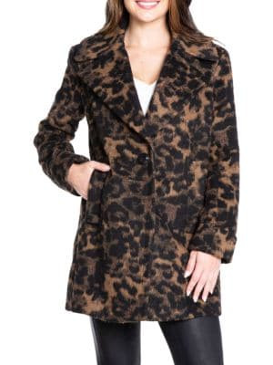 Kensie Leopard Print Coat on SALE | Saks OFF 5TH | Saks Fifth Avenue OFF 5TH