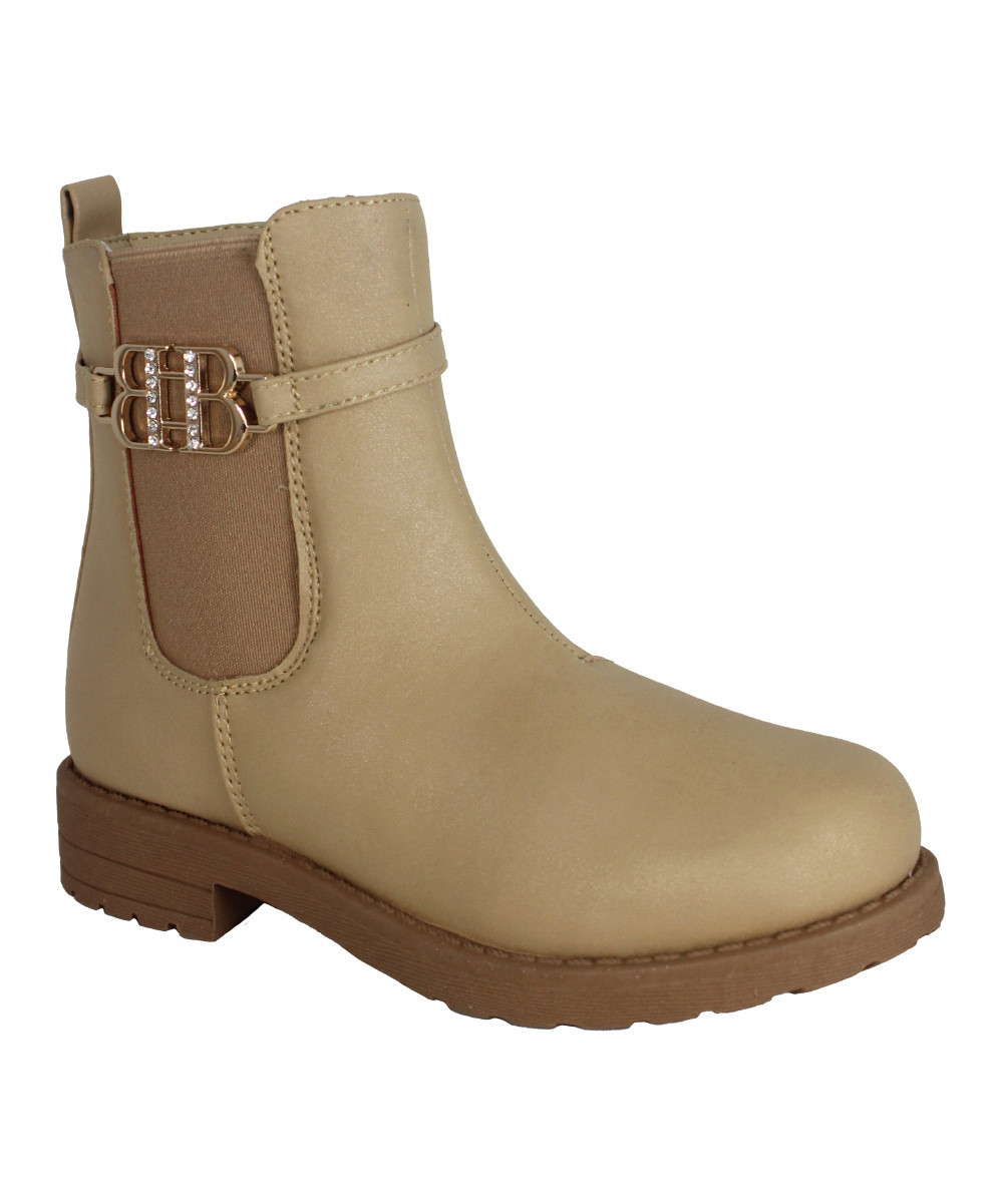 bebe girls Girls' Casual boots Tan - Tan Logo Chelsea Boot - Girls | Zulily