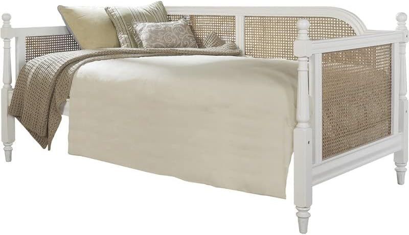 Hillsdale Melanie Wood and Cane Twin Daybed in White and Natural | Amazon (US)