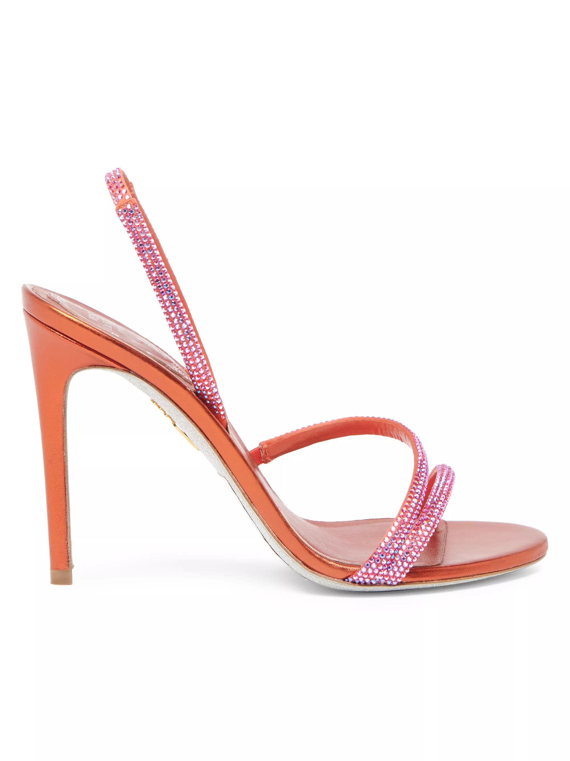 Satin Bead-Embellished Slingback Sandals | Saks Fifth Avenue