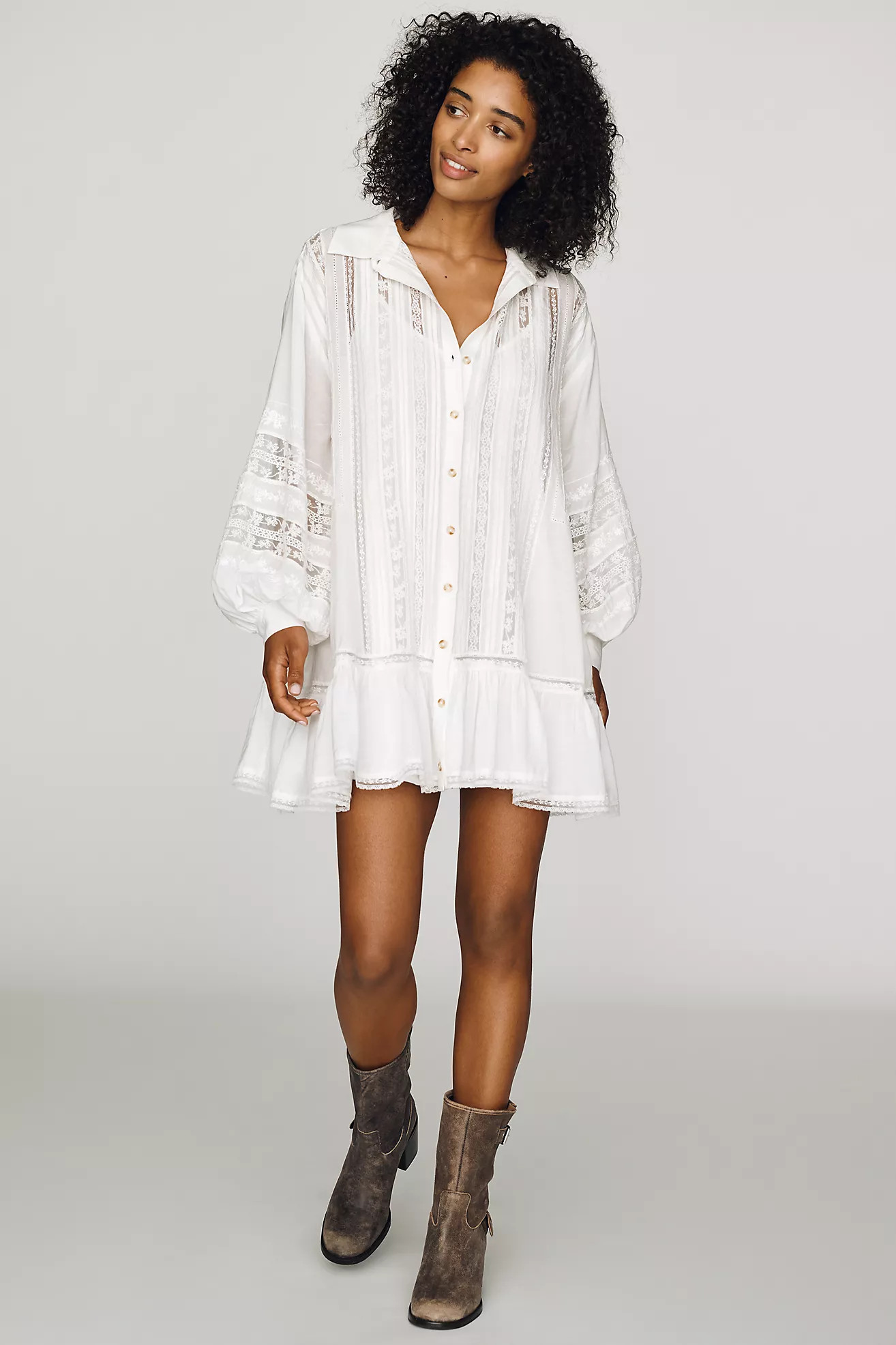 By Anthropologie Lace Panel Shirtdress | Anthropologie (US)