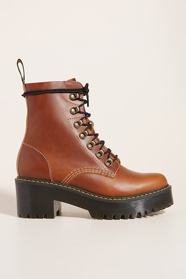 Dr. Martens Leona Lace-Up Boots By Dr. Martens in Brown Size 6 | Anthropologie (US)