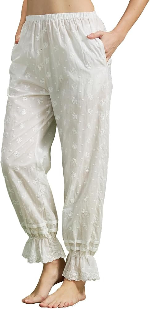 BEAUTELICATE Pumpkin Bloomers Pants Women's 100% Cotton Ruffle Embroidered Pantaloons Pettipants ... | Amazon (UK)