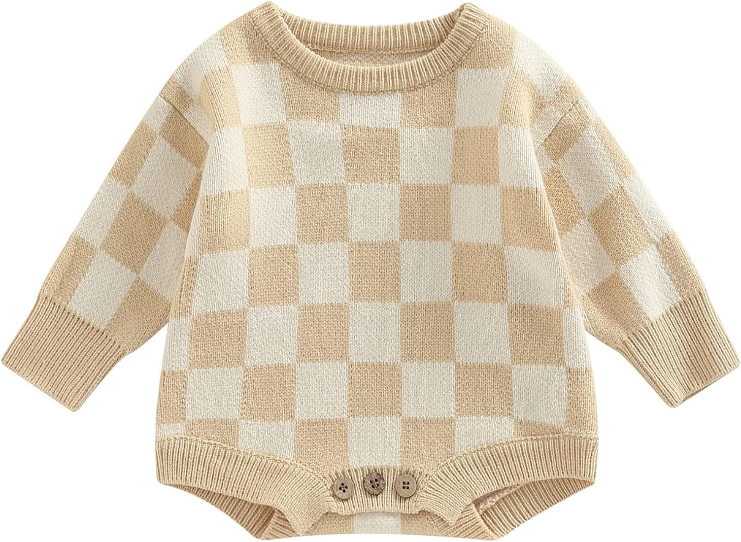 BemeyourBBs Toddler Baby Boy Girl Knit Sweater Romper Pullover Sweater Soft Warm Fall Winter Clot... | Amazon (US)