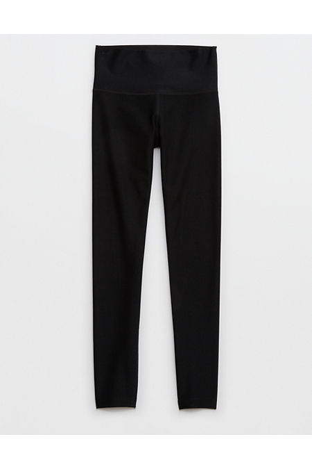 OFFLINE By Aerie Ribbed Shine High Waisted Legging Women's True Black XS | Aerie